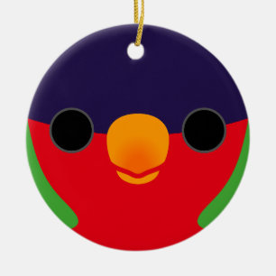The face of a Collared lory Ceramic Ornament