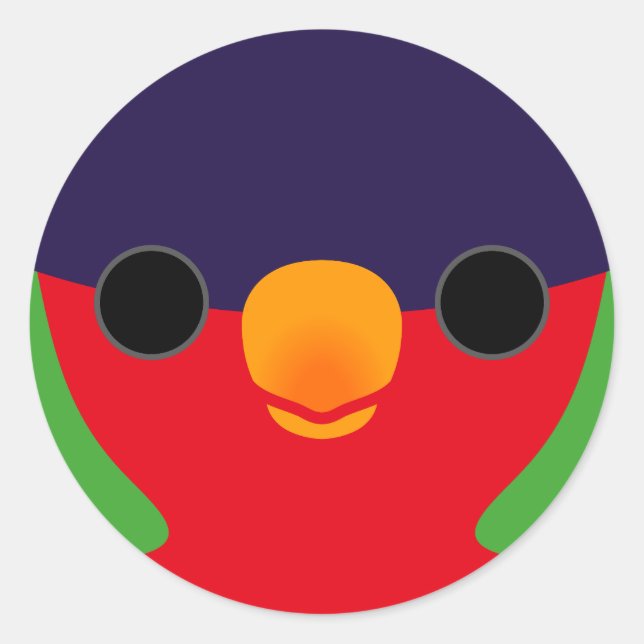 The face of a Collared lory Classic Round Sticker (Front)