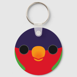The face of a Collared lory Key Ring