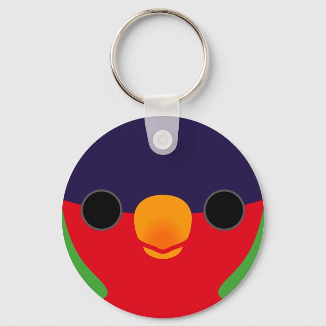 The face of a Collared lory Key Ring (Front)