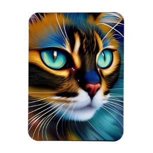 The Face of a cute Lynx point Siamese Magnet