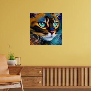 The Face of a cute Lynx point Siamese Poster