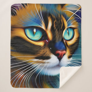 The Face of a cute Lynx point Siamese Sherpa Blanket