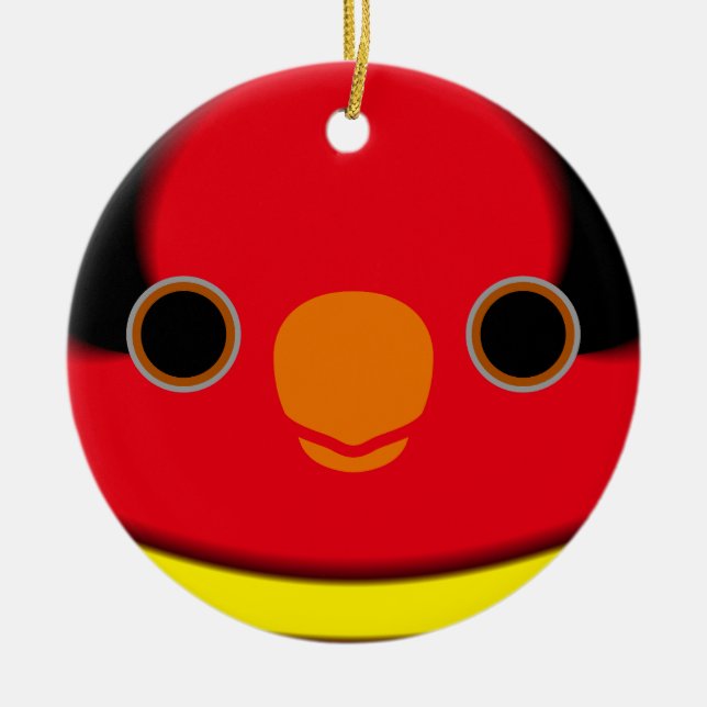 The face of a Duchess lorikeet Ceramic Ornament (Front)