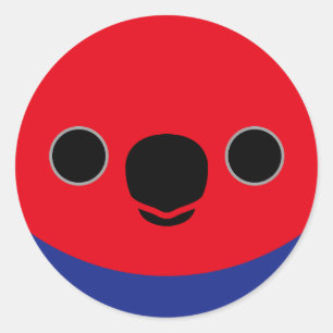 The face of a Eclectus Parrot (Female) Classic Round Sticker