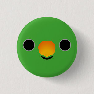 The face of a Eclectus Parrot (Male) 3 Cm Round Badge