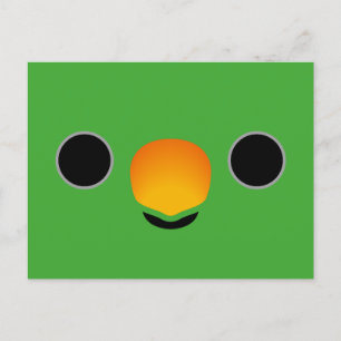 The face of a Eclectus Parrot (Male) Holiday Postcard