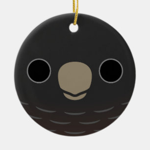 The face of a female Gang-gang cockatoo Ceramic Ornament