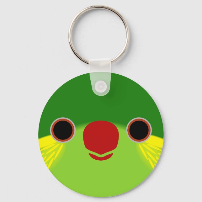 The face of a female Red-flanked lorikeet Key Ring (Front)