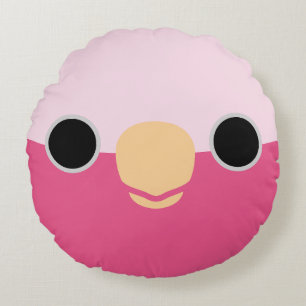 The face of a Galah Round Cushion