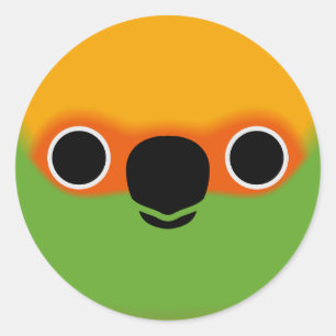 The face of a Golden-capped parakeet Classic Round Sticker