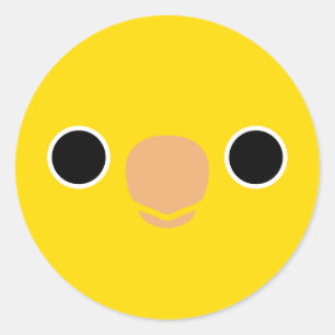 The face of a Golden parakeet Classic Round Sticker