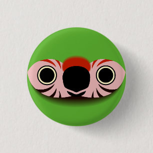The face of a Great green macaw 3 Cm Round Badge