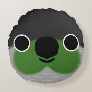 The face of a Green-cheeked parakeet Round Cushion