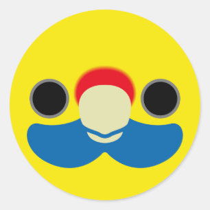 The face of a Green rosella Classic Round Sticker