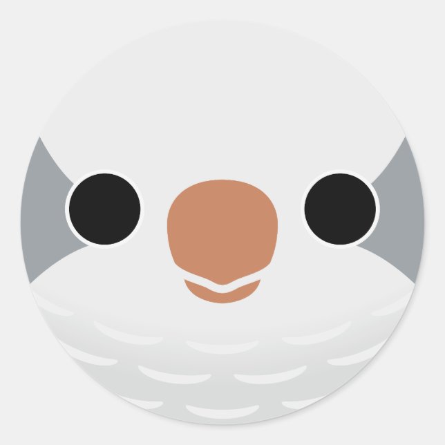 The face of a Grey Monk Parakeet Classic Round Sticker (Front)