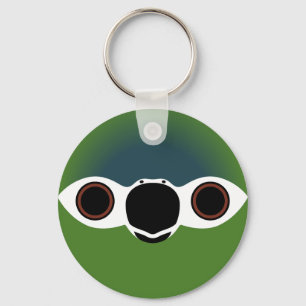 The face of a Hahn's Macaw Key Ring