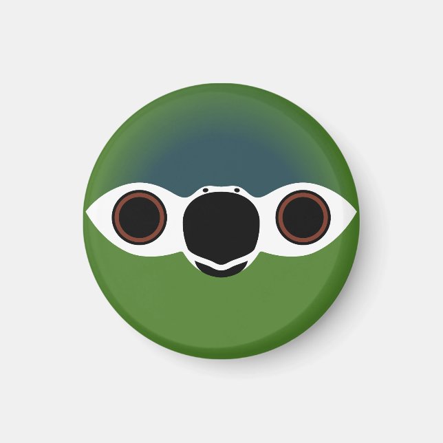 The face of a Hahn's Macaw Magnet (Front)