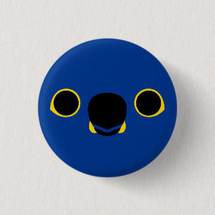 The face of a Hyacinth macaw 3 Cm Round Badge
