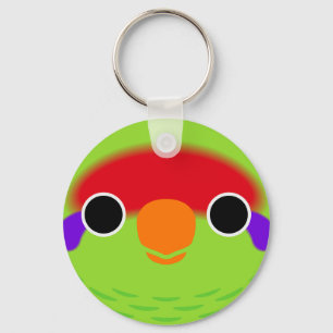 The face of a Iris Lorikeet Key Ring