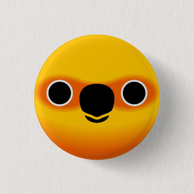 The face of a Jenday Conure 3 Cm Round Badge (Front)