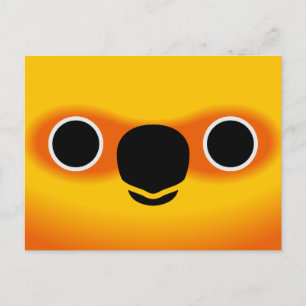 The face of a Jenday Conure Holiday Postcard