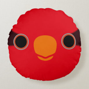The face of a Josephine's lorikeet Round Cushion
