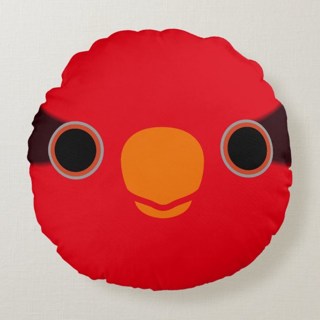 The face of a Josephine's lorikeet Round Cushion (Front)