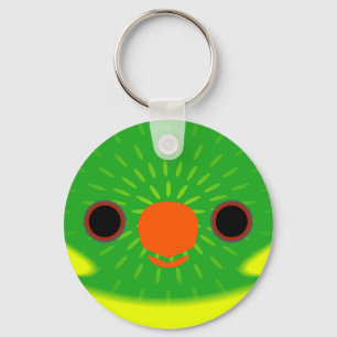 The face of a Leaf lorikeet Key Ring