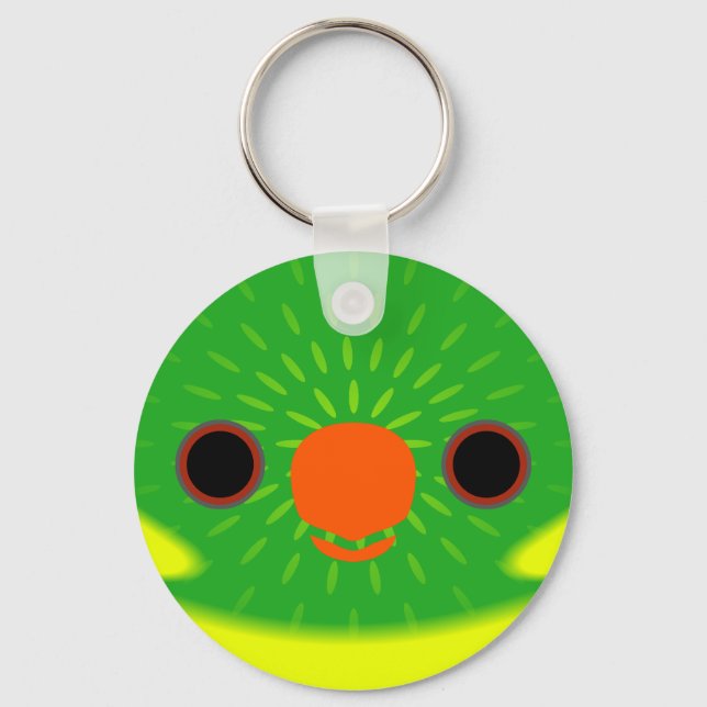 The face of a Leaf lorikeet Key Ring (Front)