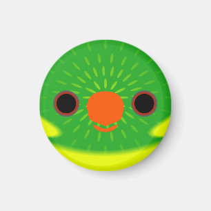 The face of a Leaf lorikeet Magnet