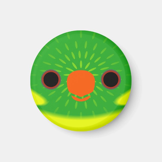 The face of a Leaf lorikeet Magnet (Front)