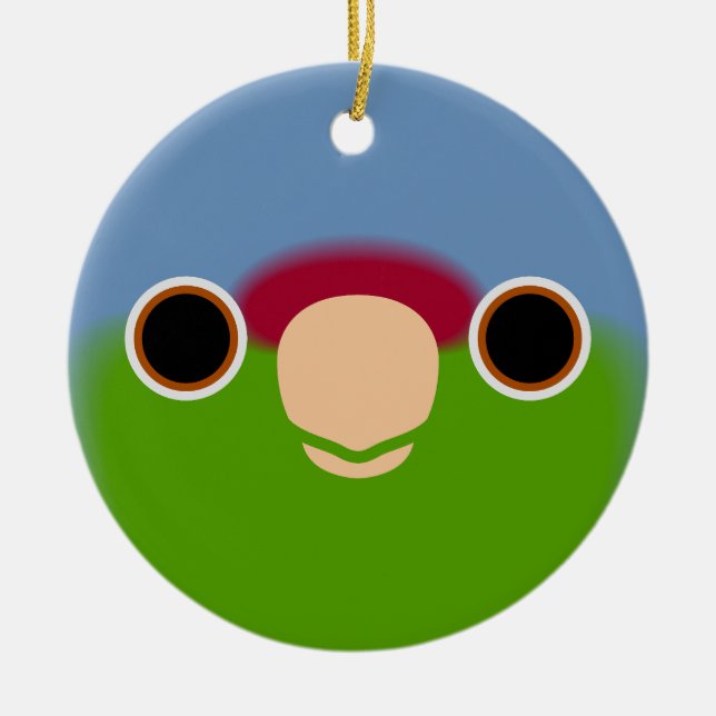 The face of a Lilac-crowned amazon Ceramic Ornament (Front)
