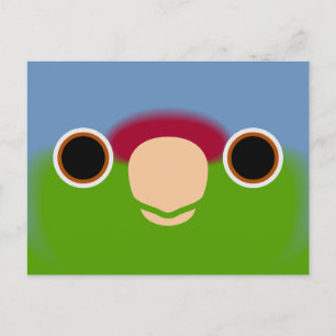 The face of a Lilac-crowned amazon Holiday Postcard