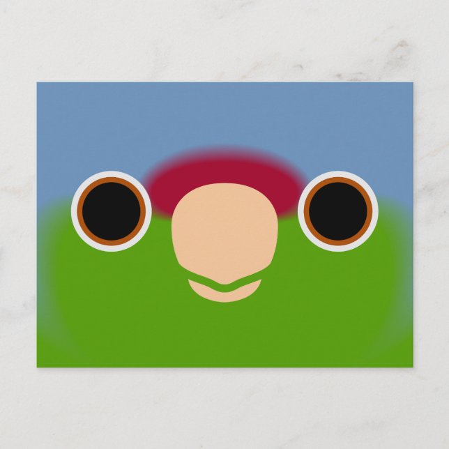 The face of a Lilac-crowned amazon Holiday Postcard (Front)
