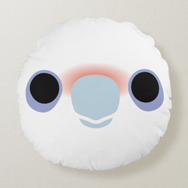 The face of a Little corella Round Cushion (Front)