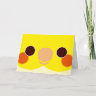 The face of a lutino cockatiel card