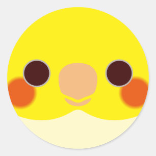 The face of a lutino cockatiel classic round sticker
