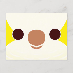 The face of a Lutino Monk Parakeet Holiday Postcard