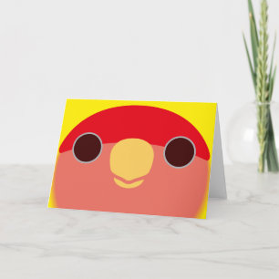 The face of a lutino peach-faced lovebird card