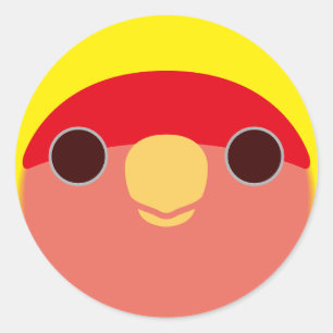 The face of a lutino peach-faced lovebird classic round sticker