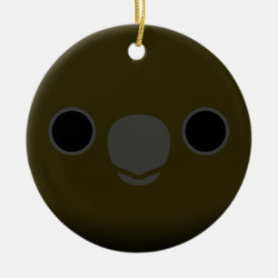 The face of a male Glossy black cockatoo Ceramic Ornament
