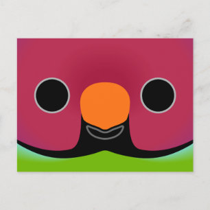 The face of a male Plum-headed parakeet Holiday Postcard