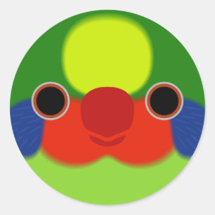 The face of a male Red-flanked lorikeet Classic Round Sticker