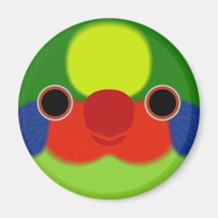 The face of a male Red-flanked lorikeet Magnet