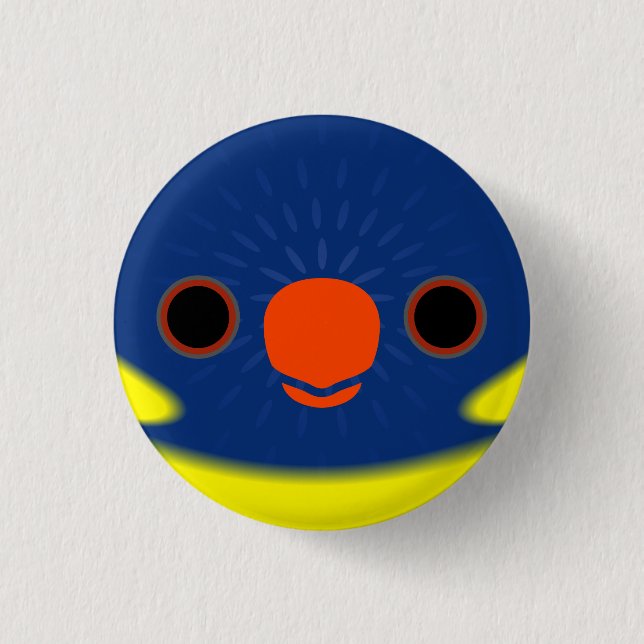 The face of a Marigold lorikeet 3 Cm Round Badge (Front)