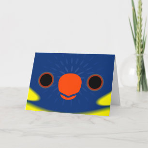 The face of a Marigold lorikeet Card