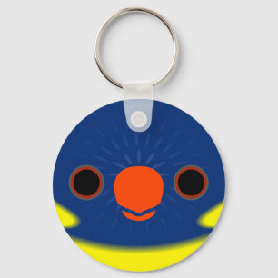 The face of a Marigold lorikeet Key Ring