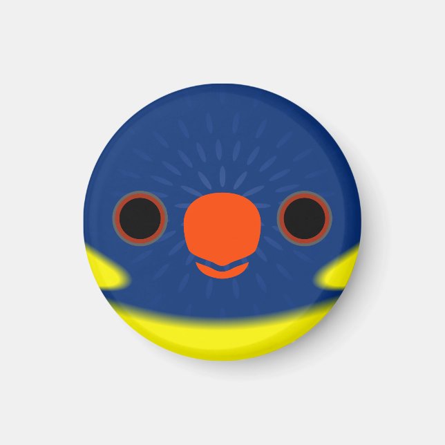 The face of a Marigold lorikeet Magnet (Front)