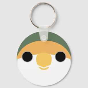 The face of a mauve peach-faced lovebird key ring
